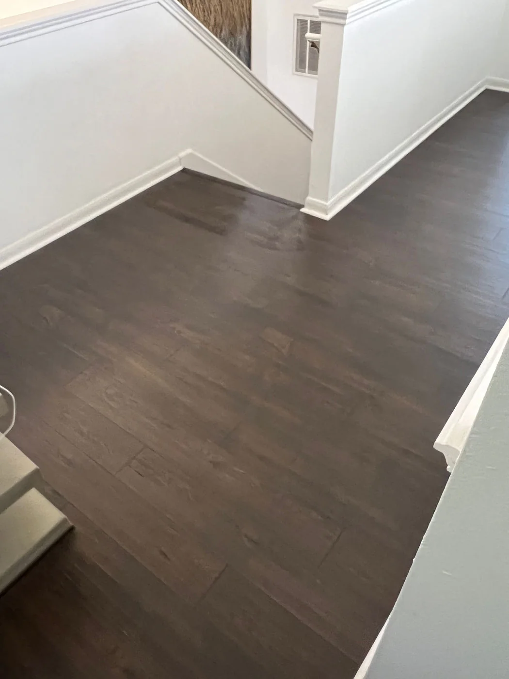 Finished dark flooring installation
