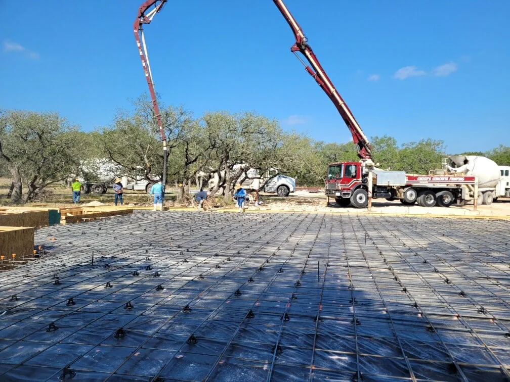 Foundation work underway for a construction project