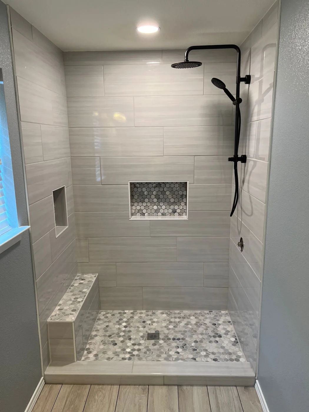 Custom tile shower installed by RN Construction